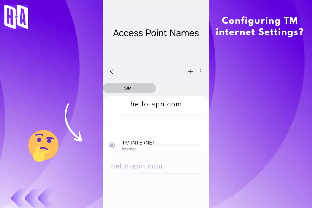 screenshot of configuring the tm apn with same overlay text and thinking emoji