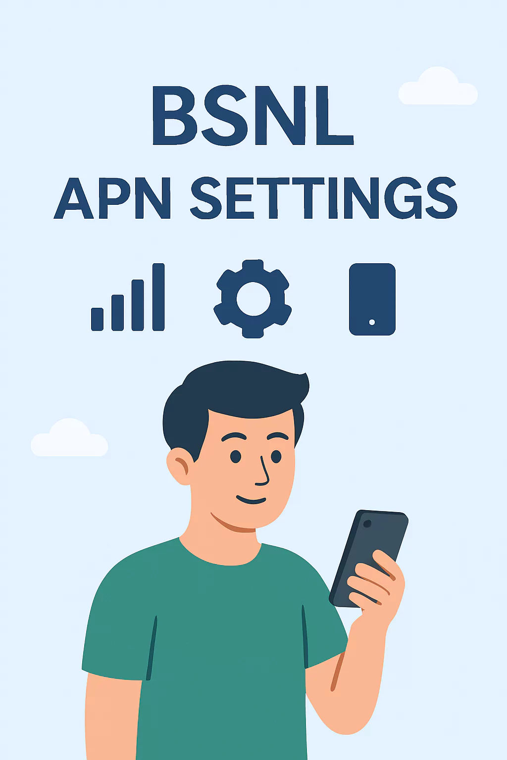 bsnl apn illustration a boy holding the phone