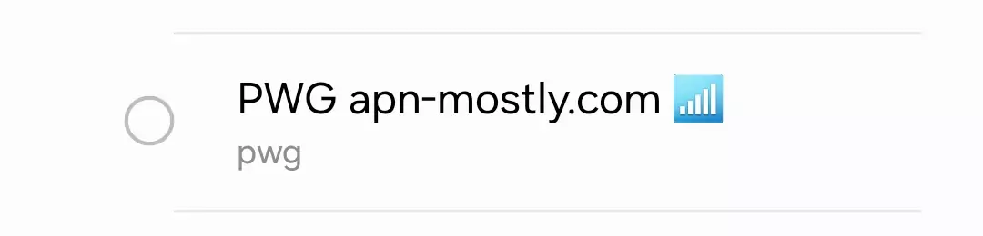 cropped screenshot of pwg apn