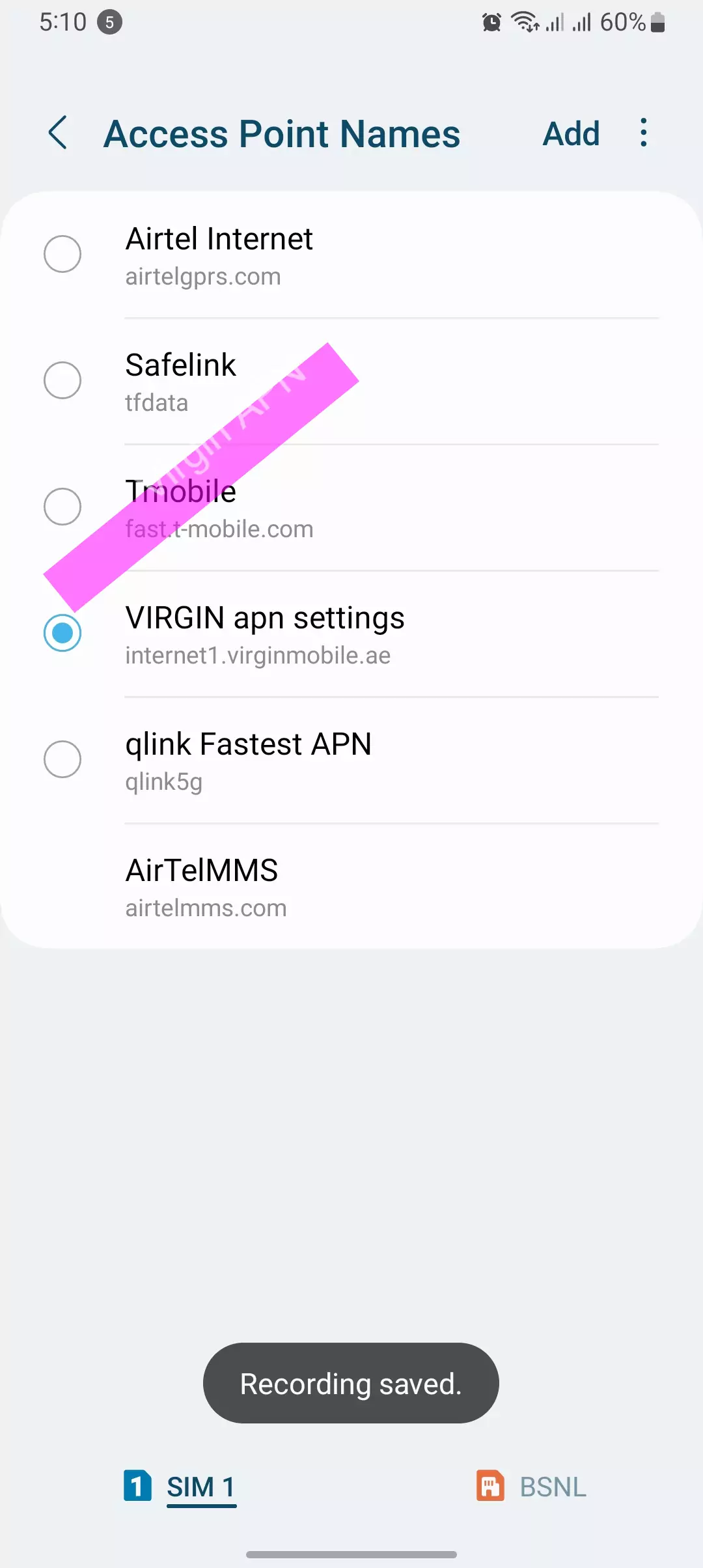selected virgin apn from other apns