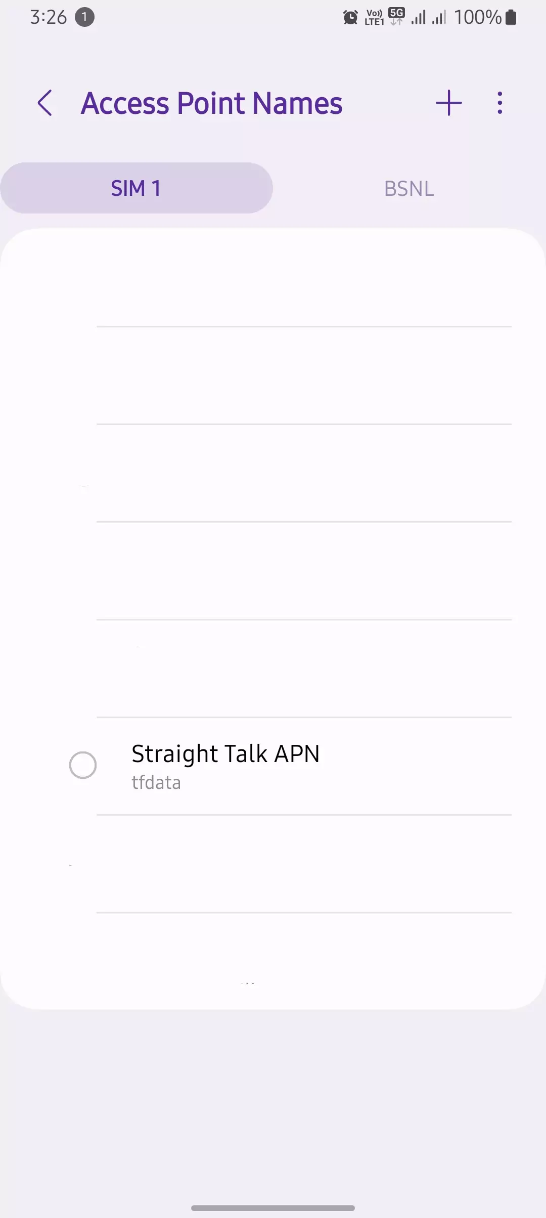 access point name for Straight talk