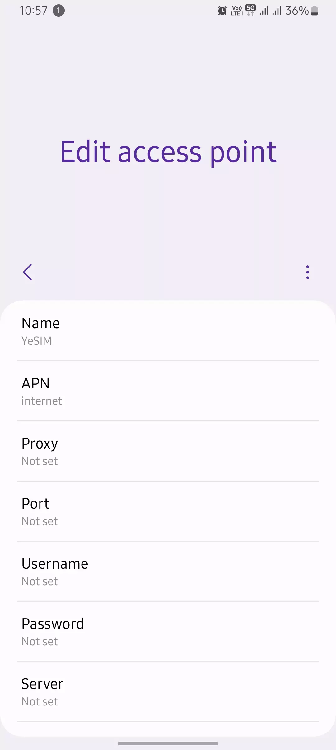 edit access point for yesim