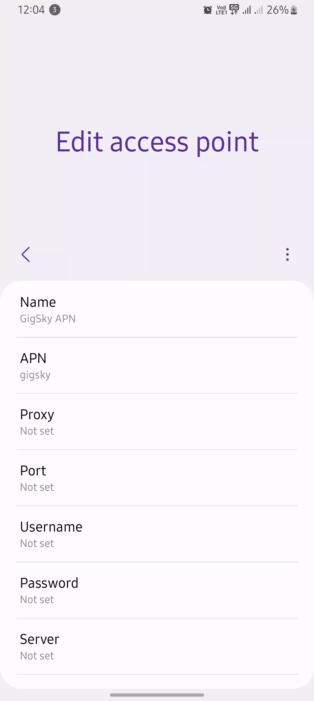 edit access point with Gigsky