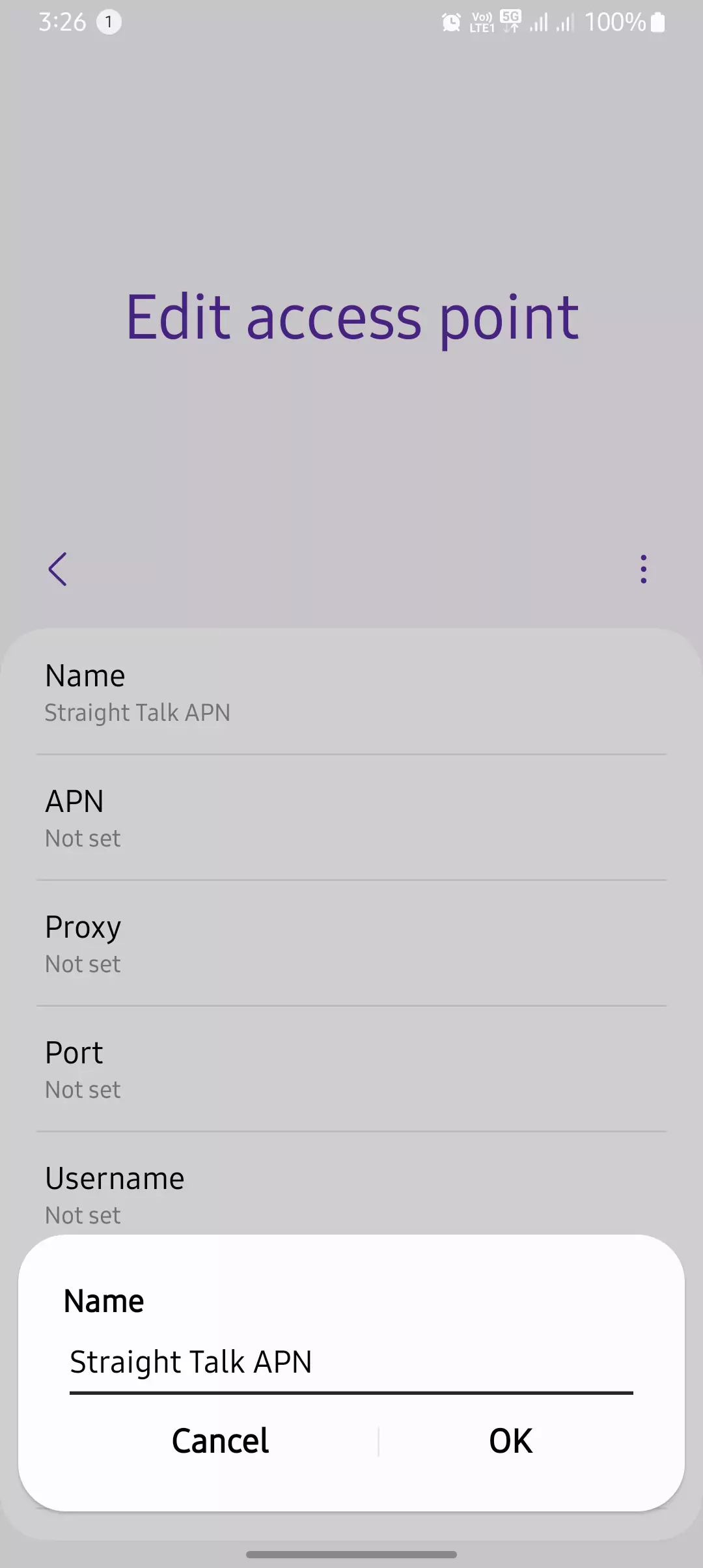 naming the apn for straight talk