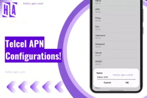 screenshot of configuring the telcel apn with same overlay text