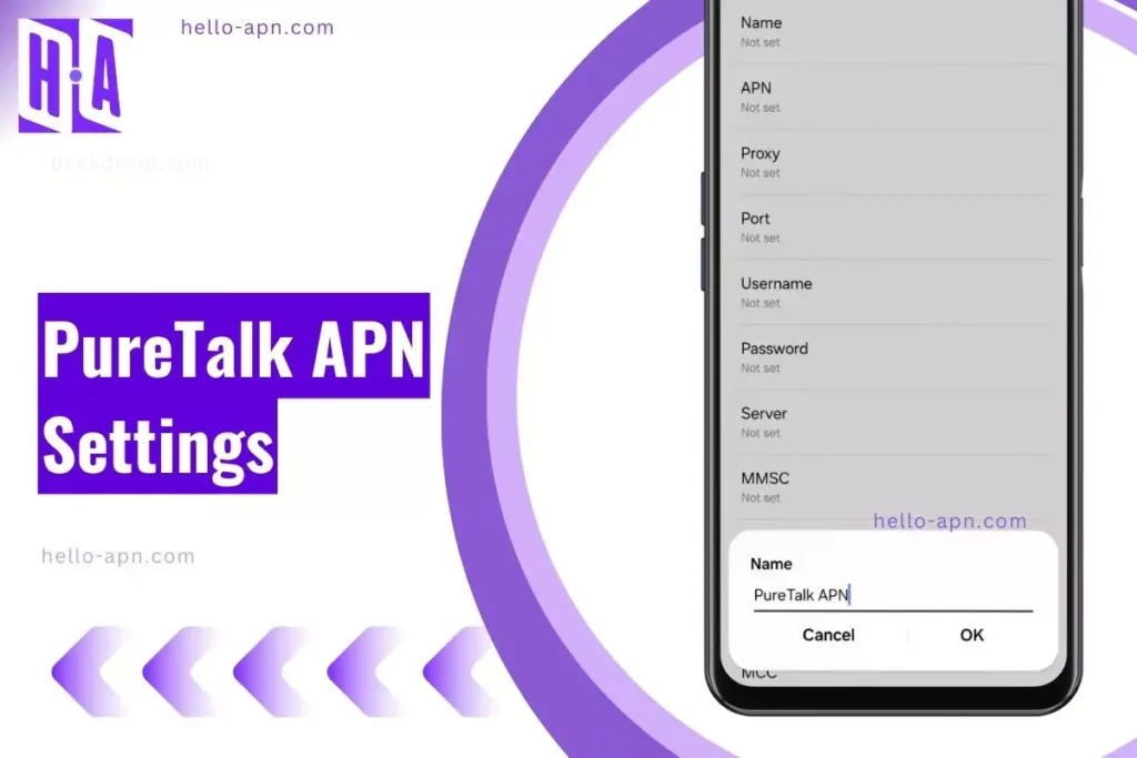puretalk apn settings configured showing thumbnail