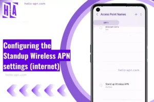 configuring the APN for Stanup Wireless with screenshot and overlay text