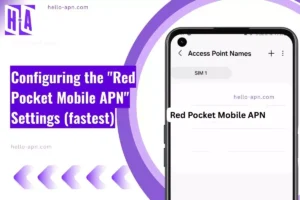 screenshot of the Red Pocket Mobile APN with same overlay text configured