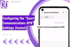 screenshot of the Smart Communications APN with similar overlay text
