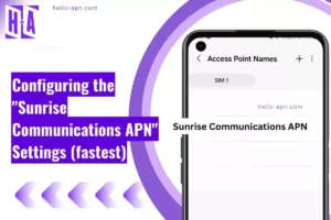 screenshot of the Sunrise Communications APN with similar overlay text