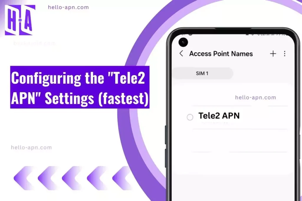 screenshot of the Tele2 APN with similar overlay text
