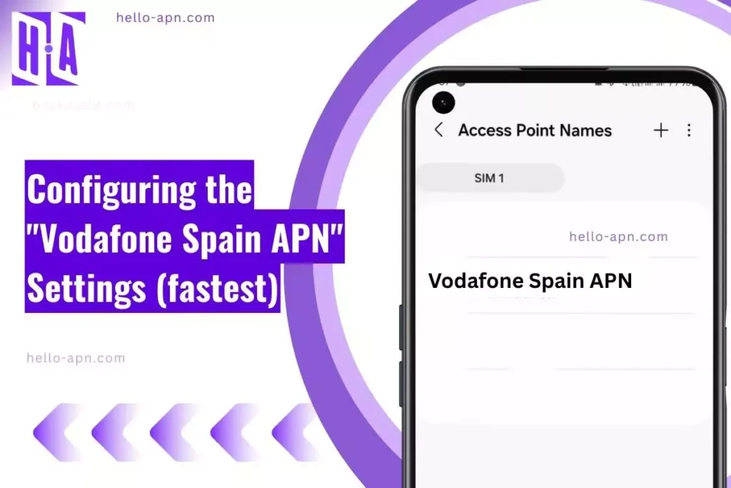 screenshot of the Vodafone Spain APN with similar overlay text