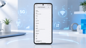 Google Pixel phone displaying APN settings screen for configuring mobile data, 5G internet, and network connectivity.